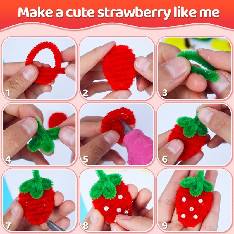 Praisebank Black Pipe Cleaners for Crafts (200pcs), Chenille Stems for