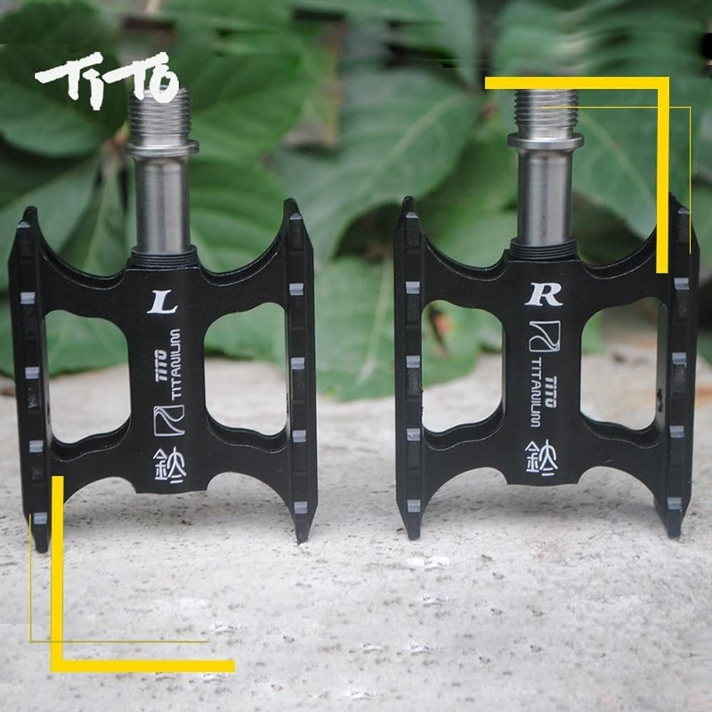 TiTo Titanium Mountain Bike Pedals MTB Pedals Lightweight Mini Non