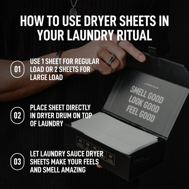 Laundry Sauce - Laundry Dryer Sheets (Australian Sandalwood), Luxury Fragrance,