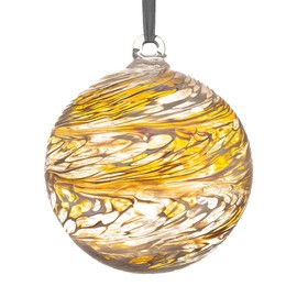 Large Glass Hanging Friendship Ball 15cm diameter , Gold
