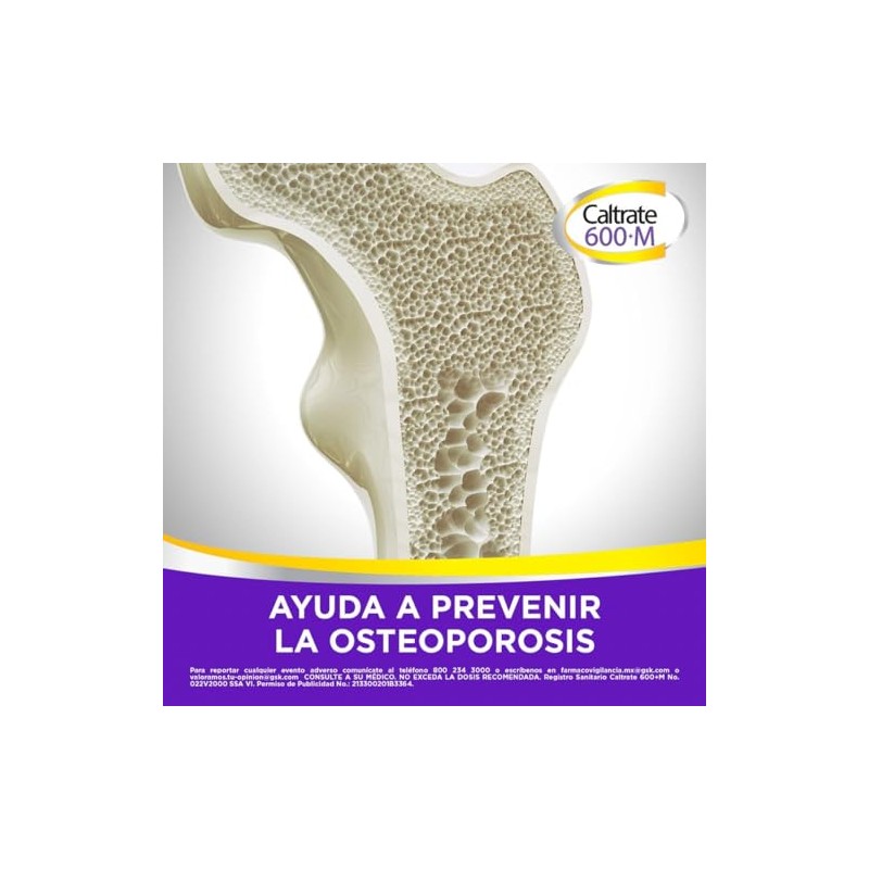 Caltrate 600M Suplemento Multivitamínico De Calcio, con Vitamina D y