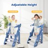 Dollate Foldable Adjustable Toddler Step Stool with Safety Rail, Anti-Slip