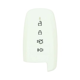 SEGADEN Silicone Cover Protector Case Holder Skin Jacket Compatible with FORD Fusion 4 Button Smart Remote Key Fob CV2717 White