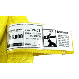 USA Made VR3 X 6' Yellow Slings 4'-30' Lengths in Listing, Double PLY Cover Endless Round Poly Lifting Slings, 8,400 lbs Vert, 6,720 lbs Choker, 16,800 lbs Basket (USA Poly)(VR3 X 6 FT)