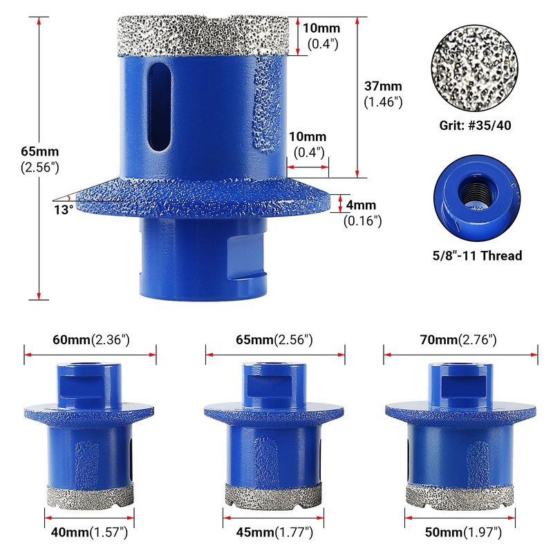 LOZLIN 45mm Diamond Core Drill Set - Double-Layer Cooling Basin