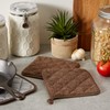DII Basic Terry Collection Quilted 100% Cotton, Potholder, Brown, 3