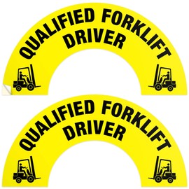 Qualified Forklift Driver Hard Hat Sticker, (2 Pack) 2.25 x 4.5 Inches, Construction Hat Decal, Made in USA by Sigo Signs