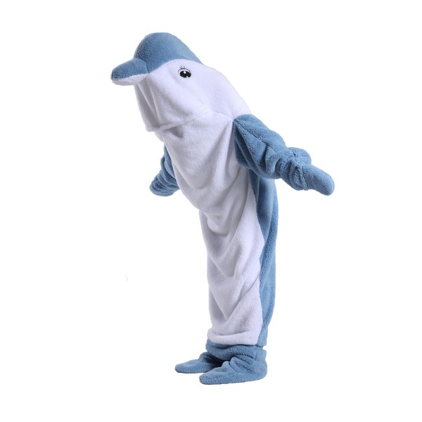 Dolphin Blanket for Adults Kids Super Soft Cozy Wearable Blanket,
