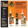 Gorilla Max Strength Construction Adhesive, Clear Glue, 2.5 Ounce Squeeze