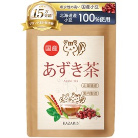 KAZARIS Azuki Tea Made in Japan, 0.1 oz (3 g) x 30 Packets, Caffeinated Tea Bag, Boiled and Cold Brewed, Health Tea (30 Packs)