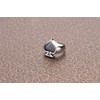 Men's Women's Poker Spade Ace Ring Black Silver Size 7