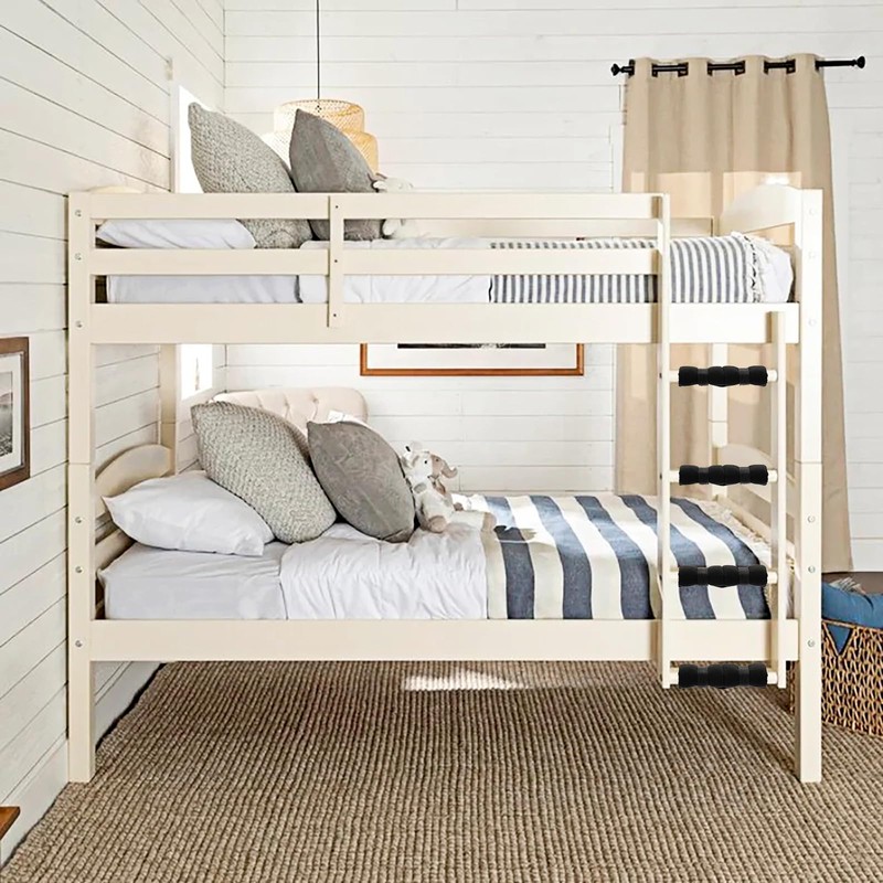 BTSKY 4Pcs Bunk Bed Ladder Pads with 8pcs Adjustable Hook