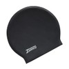Zoggs Unisex Adult Long Hair Latex Swimming Cap, Black, One