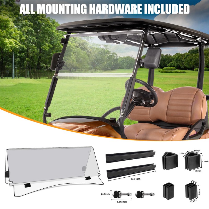 Club Car Precedent Windshield,Customize 5MM Thicken Windshield Replacement Fits Golf