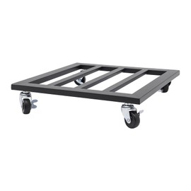 DYNAMI Plant Caddy with Wheels,14inch Heavy Duty Metal Plant Stand,Square Iron Flowerpot Rolling Tray Rack,Movable Planter Dolly Trolley Tray Pallet for Outdoor Indoor Plants (14 * 14inch,Black)