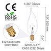 Simba Lighting Candelabra Flame Tip Clear CA10 40W E12 Base