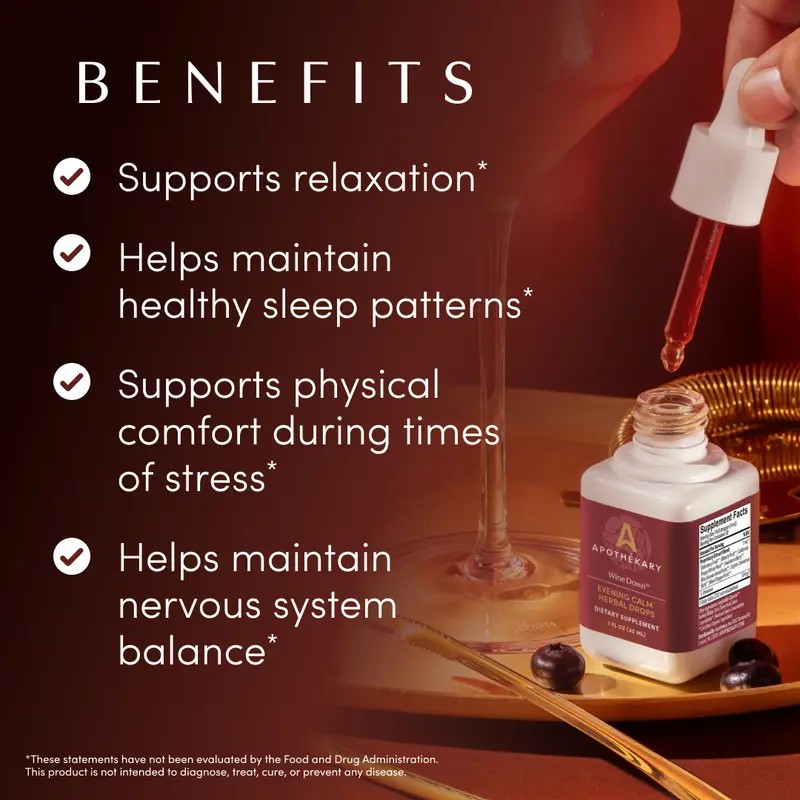 Relaxation & Sleep Support Herbal Liquid Drops, Antioxidant Rich Plant
