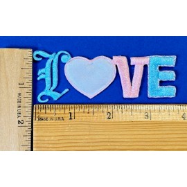 Unbranded 6pc Lot Beautiful LOVE Patches Embroidered Lips Hearts with Stones Iron & Sew On