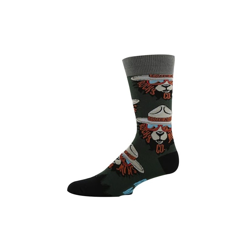 ooohyeah Men’s Funny Rocky Mountain Crew Socks, Crazy Novelty Cotton