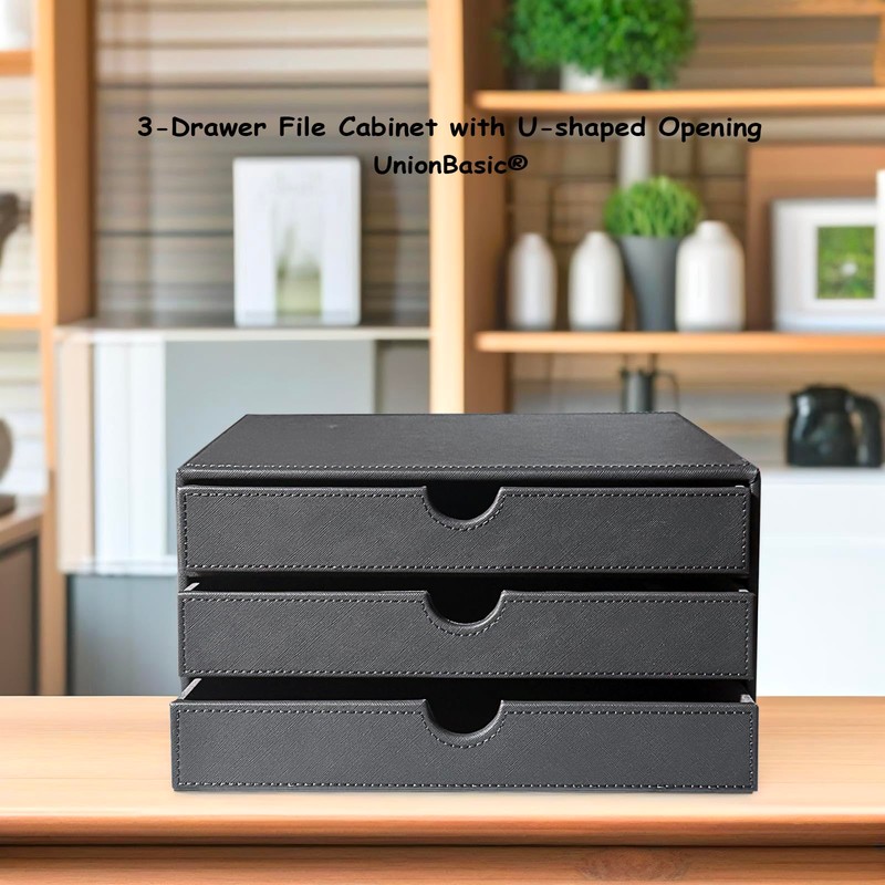 UnionBasic Document Organizer, 3-Drawer File Cabinet Document Storage Box, Office