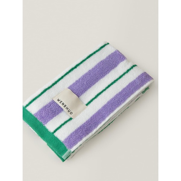 WENSHUO Charming Violet-Striped Pure Cotton Hand Towel,100% Combed Cotton,Luxury Towel,Super