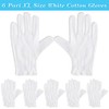 Paxcoo 6 pares de guantes de algodón blancos XL para