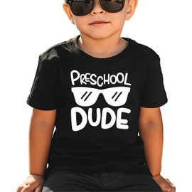 Olive Loves Preschool Dude First Day of School Gift Back to School Black Shirt 18M