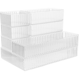 Drawer Organizer Small Items, Compact Lightweight Accessory for Travel and Daily Use - SEWACC 10pcs Drawer Trays 4