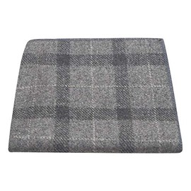 King & Priory Light Grey & Dark Grey Check Pocket Square, Tweed, Tartan, Plaid