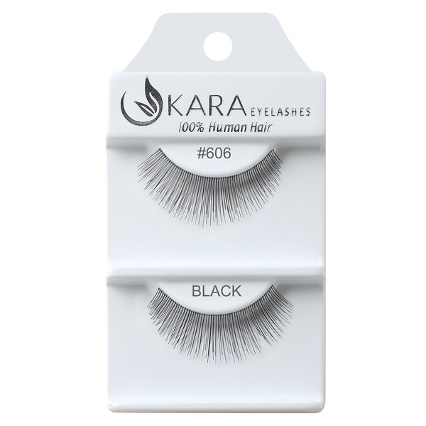Kara Beauty Human Hair Eyelashes - 606 (Pack of 12)