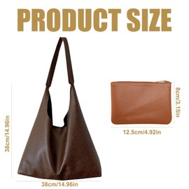 EHDWXVZM 1 leather handbag, 1 mini purse, fashionable and classic design, large capacity, portable storage bag, suitable for daily work and excursions., Coffee colour