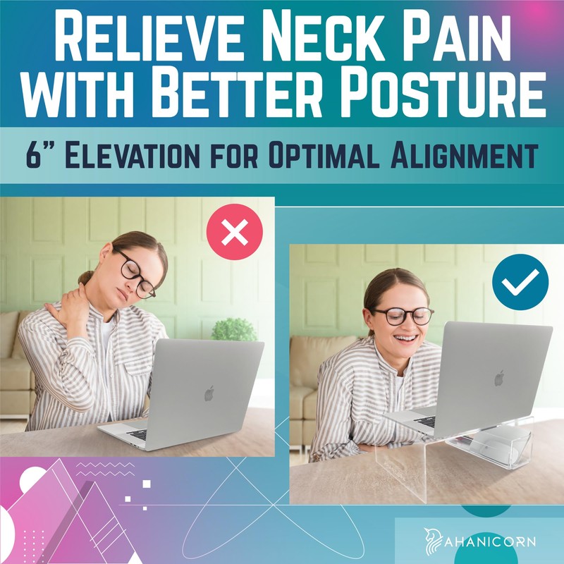 AHANICORN Acrylic Laptop Stand for Desk, Bed, and Coffee Tables