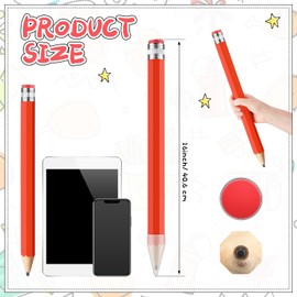 Trandraft 16 Inch Wooden Large Jumbo Pencils Giant Big Funny Wood Pencil with Cap and Eraser Fun Novelty Gifts for Kids School Kindergarten Home Office Prop Supplies(Red)