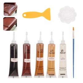 Katomi Leder Reparatur Set 5 Farben – Flüssigleder Reparatur Creme für Auto, Sofa, Jacke, Schuhe, Gürtel – Reparaturkit für Kratzer, Risse, Kunstleder – Ungiftig & Umweltfreundlich