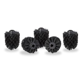 Relaxdays Set of 5 Toilet Brush Heads, Loose Toilet Brushes, 12 mm Thread, Replacement Brush Head, Diameter 7 cm, Replacement Brush Head, Black