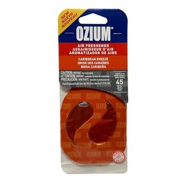 Ozium Paper Membrane Hanging Car Air Freshener - Automotive Air Fresheners and Odor Eliminator for Car (Caribbean Breeze, 1 Pack)