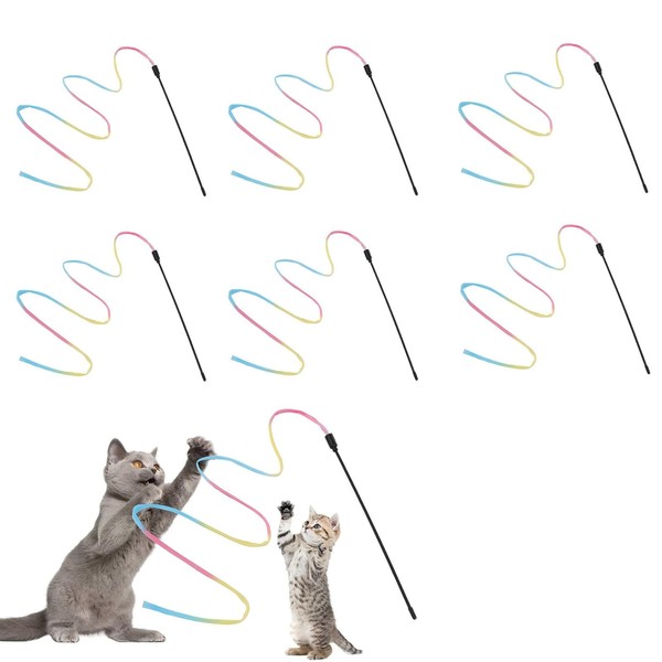 HUSHRICH 6Pcs Cat Wand Toy Set, Cat Toys for Indoor