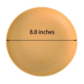 LuckyZone 8.8 Inches Unbreakable Wheat Straw Plates - Reusable Plate Dinner Set - Dishwasher & Microwave Safe - Healthy, BPA Free & Eco-Friendly (8.8 Inches/4 Color_H)