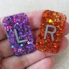 Radiology Glitter X-Ray Markers – Small Rectangle, Purple & Orange