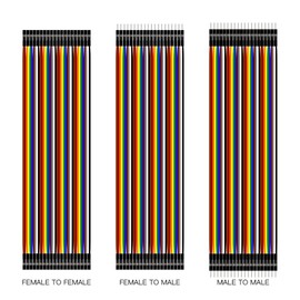 SHILLEHTEK 120pcs Multicolored Dupont Wire 40pin Male to Female, 40pin Male to Male, 40pin Female to Female Breadboard Compatible Jumper Wires for Arduino and Raspberry Pi Projects