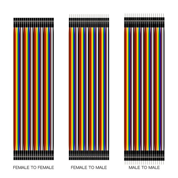 SHILLEHTEK 120pcs Multicolored Dupont Wire 40pin Male to Female, 40pin