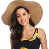 Lanzom Womens Wide Brim Straw Hat Floppy Foldable Roll up