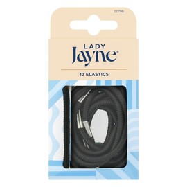 Lady Jayne Thick Elastics Black X 12