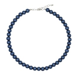 Simulated Shell Pearl Strand Necklace For Women AAA+ Pearl Choker Statement Necklace (Blue)