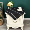 NEWISHER Rustic Farmhouse Embroidered Square Tablecloth Jacquard Striped Table Cloth