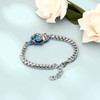 Imrsanl Rose Flower Women's Link Urn Bracelet for Ashes Stainless
