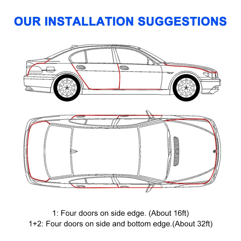 DONWELL Honda Car Door Protector – Anti-Scratch Rubber Molding Seal
