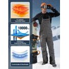 FREE SOLDIER Mens Snow Bibs Ski Pants Softshell Waterproof Insulated