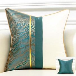 2 Packs Decorative Throw Silk Pillowcase,China Satin Fabrics,50x50 CM for Living Room Couch Bed Sofa, Light Luxury Premium Cushion Cover(Duplex Green)