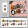 Halloween Press on Nails Short Square Nails Press on Black